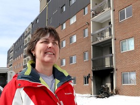 Carol Marks, a tenant at 107 Compton St. An 87-year-old man died after a fire in a ground floor unit on Tuesday. (Ian MacAlpine/The Whig-Standard)