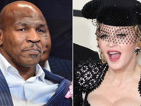 Mike Tyson, left, revealed that he fell asleep while on a double date with Madonna and Sean Penn. (WENN.COM Photos)