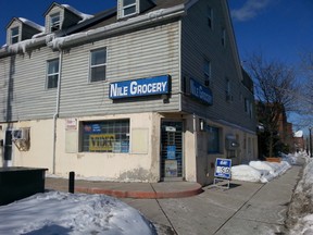 The Nile Grocery store on King Edward Ave. was the scene of an armed robbery where a shot was fired on Thursday, March 5, 2015.
AEDAN HELMER/OTTAWA SUN