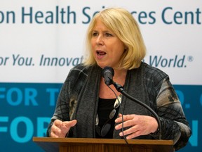 London North Centre MPP Deb Matthews announces nearly half a million dollars investment at LHSC to open a new pediatric chronic pain clinic in London. Mike Hensen/The London Free Press/QMI Agency