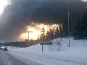 Early Saturday, CN Rail reported that a freight train carrying crude oil had derailed two miles northwest of Gogoma, a small community located between Sudbury, Ont., and Timmins.
(Photo provided by Ontario Provincial Police)