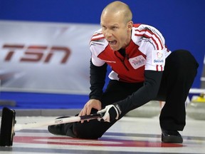 Pat Simmons has skipped Team Canada into Sunday's Brier final (Mike Drew, QMI Agency).