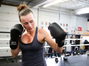 Erica McMaster trains at the Boxing Gym in Etobicoke ahead of the Fight Against Cancer charity event. (VERONICA HENRI/Toronto Sun)