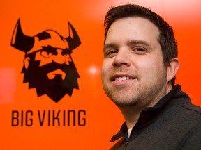 Greg Thomson, co-founder of Big Viking Games, says he was never much of an academic and dropped out of Western University.  (MIKE HSNEN, The London Free Press)