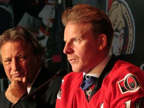 Daniel Alfredsson speaks to the media during his retirement press conference at Canadian Tire Centre in Ottawa Thursday Dec 4,  2014. (Tony Caldwell/Ottawa Sun/QMI Agency)
