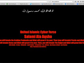 A screenshot of the Bloc Quebecois website which was hacked on March 9, 2015.