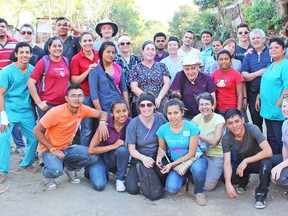 Members of a medical mission team to Nicaragua pose for a photo with Nicaraguan volunteers and others from across the region, including those from Mitchell, Stratford, Sebringville, St. Marys and Walkerton. A group of 14 volunteers travelled to Nicaragua for a two-week mission from Feb. 6-20 and helped approximately 1,000 people in five different villages. SUBMITTED PHOTO