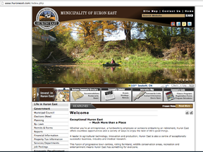 A screen-grab of the Municipality of Huron East’s webpage. (Marco Vigliotti/Huron Expositor)