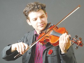 London fiddler Shane Cook will play Aeolian Hall Tuesday along with fellow Londoner Jake Charron and The Kruger Brothers. (MORRIS LAMONT, The London Free Press)