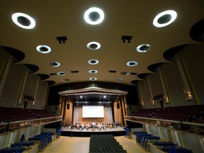 Musicians rehearse at Centennial Hall (Free Press file photo)