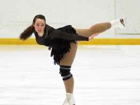 Wallaceburg Skating Club skater Claire Hansen competes in the Western Ontario Futures Invitational skating competition held in Wallaceburg on March 7. Hundreds of skaters from across Lambton, Kent and Essex counties took part in the competition.