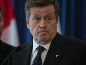 John Tory comments on his first 100 days as mayor on Tuesday March 10, 2015. (CRAIG ROBERTSON/Toronto Sun)