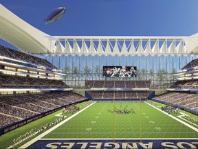 The proposed Los Angeles Event Center designed by architecture firm HNTB, that may be home to an NFL team, is shown in a handout rendering released to Reuters December 16, 2010. (REUTERS/AEG/Handout)