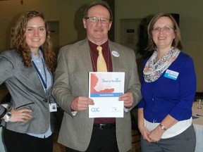 JESSICA LAWS/For The Intelligencer
Hastings Prince Edward Public Health dietitian Elizabeth Finlan, Quinte West Coun. Duncan Armstrong and Community Development Council of Quinte's executive director, Ruth Ingersoll, were part of Tuesday's Meal or No Meal forum dealing with the real cost of eating well.