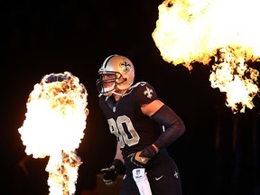 Jimmy Graham of the New Orleans Saints takes the field prior to a game against the Atlanta Falcons at the Mercedes-Benz Superdome on December 21, 2014. (Chris Graythen/Getty Images/AFP)