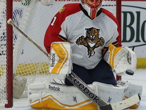 Panthers goalie Roberto Luongo is likely out for Thursday's game against the Jets. (Tony Caldwell/QMI Agency)