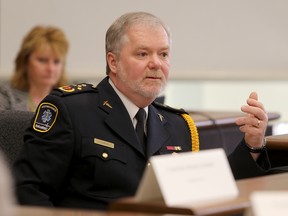 Emily Mountney-Lessard/The Intelligencer
Hastings County acting director of Paramedic Services, John O'Donnell, speaks during an emergency services committee meeting at the Hastings County building in Belleville.