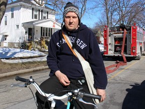 Observer carrier Scott Spinks is credited for preventing a fire at this home in the 400 block of Maxwell Street Wednesday March 11, 2015 in Sarnia, Ont. Spinks was delivering the newspaper in the neighbourhood when he alerted nearby firefighters to a fire alarm sounding from within the home. Barbara Simpson/Sarnia Observer/QMI Agency