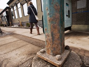 A rusty street light post along 124 Street near 107 Avenue, in Edmonton Alta., on Wednesday March 11, 2015. David Bloom/Edmonton Sun/QMI Agency