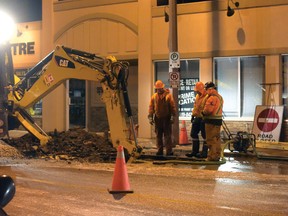 Brock Street East, Tillsonburg, around 11 p.m. Friday. CHRIS ABBOTT/TILLSONBURG NEWS