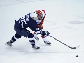 Penn State right winger Casey Bailey (front) is on the minds of several NHL teams. (Getty/AFP)