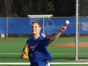Like Marcus Stroman, Blue Jays hopeful Scott Barnes tore his ACL fielding a bunt three years ago. He was back within six months. (EDDIE MICHELS, photo)