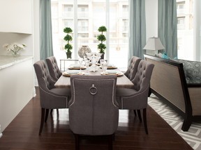 A smaller dining table in a condo today can be used as a kitchen table in a future larger home.