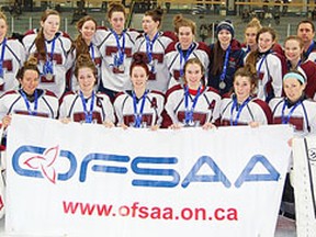 The St. T's Titans took silver at the conclusion of the OFSAA AAA girls hockey championships Thursday in Ottawa. (OFSAA photo)