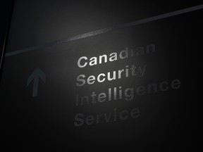 A sign is pictured outside the Canadian Security Intelligence Service (CSIS) headquarters in Ottawa November 5, 2014. REUTERS/Chris Wattie
