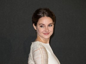 Shailene Woodley poses for photos at the London premiere of "Insurgent." (Mario Mitsis/WENN.COM)