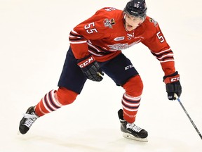 Michael McCarron of the Oshawa Generals is a 6-foot-6 forward who says he fights only on his terms. (Aaron Bell/OHL Images)