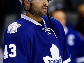 Toronto Maple Leafs' Nazem Kadri skates in warm-up at the Air Canada Centre in Toronto on Nov. 12, 2014. (Craig Robertson/Toronto Sun)