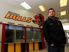 Belleville Bulls communications official Chris Wiggins stands outside the team's office in the Quinte Sports and Wellness Centre in Belleville, Ont. Friday, March 13, 2015. He said players "want to see as many fans in the arena as possible" during their remaining games in Belleville before the newly-sold team moves to Hamilton for 2015-2016. Luke Hendry/The Intelligencer/QMI Agency