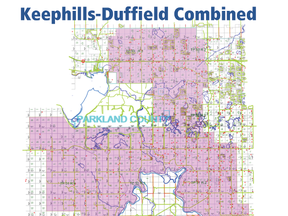 If PSD school board trustees vote on April 8 to close Keephills School, this image shows administration’s suggested attendance area for Duffield School. It would include all of Keephills’ current attendance area.