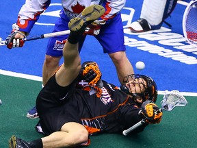 The Rock’s Rob Hellyer came up big with eight points, but it wasn’t enough against the Bandits in Buffalo on Friday night. (TORONTO SUN/FILES)