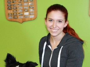 Monty the Dog and the Humane Society's Alissa Scarpelli will be attending Dog Day Afternoon at Degroot's Nurseries on March 21. Monty, an extremely intelligent 2 year-old border collie mix with special needs, is a current resident at the Humane Society's Exmouth Street location.
CARL HNATYSHYN/ QMI AGENCY