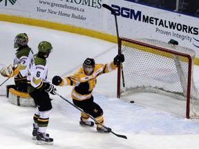 The Kingston Frontenacs take on the North Bay Battalion in Kingston, Ont. on Saturday March 14, 2015.  Steph Crosier/Kingston Whig-Standard/QMI Agency
