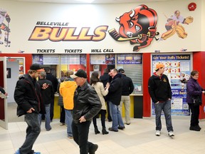 Belleville Bulls fans hit the box office at Yardmen Arena before the OHL team faced the Ottawa 67s last night. It was the first game here following the stunning news that the Bulls would be leaving Belleville after this season. (JEROME LESSARD, QMI Agency)
