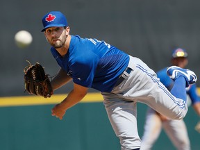 Daniel Norris pitches for the Toronto Blue Jays in Florida. (Stan Behal/Toronto Sun)