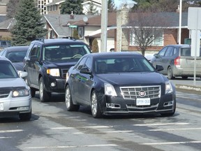 Harold Carmichael/The Sudbury Star
Cars approach the intersection of Lasalle Boulevard and Barrydown Road on Sunday.