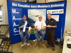 Pictured here (from left to right) are Model Aeronautics Association of Canada representative, Bryan Mailloux, RacingFPV enthusiast, David French and Model Aeronautics Association of Canada SW Ontario zone director, Frank Klenk. The Model Aeronautics Association of Canada (MAAC) is a non-profit organization that promotes the development of model aviation as a recognized sport and recreation activity.