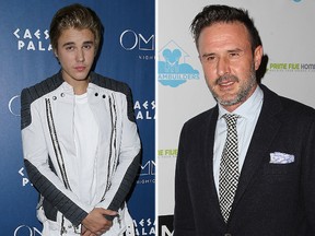 Justin Bieber and David Arquette. (WENN.COM file photos)