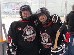 Ottawa will be home to 1,200 athletes and their families at the Special Hockey International tournament hosted by the Capital City Condors this weekend. Travis Palmer (left) and John Liitela will be among the players. (HELEN PALMER submited image)