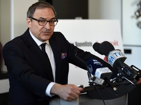 Martin Cauchon announces the acquisition of six Quebec dailies from GESCA and announces a new press group, Groupe Capitales Medias, in Quebec City, Wednesday, March 18, 2015. (STEVENS LEBLANC/QMI Agency)