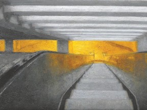 Escalator Down by Western art student Matt Tarini, part of a year-end show that opens with a reception and open studio Friday at the ArtLab Gallery located in the John Labatt visual arts centre at Western University.