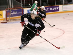 Ottawa 67's defenceman Alex Lintuniemi skates during practice Wednesday at TD Place. (Chris Hofley/Ottawa Sun)