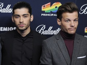 (L-R) One Direction's Zayn Malik and Louis Tomlinson. (WENN.COM file photo)