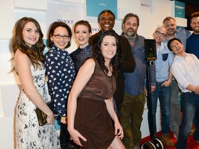 Alison Brie, Kathy Savitt, Gillian Jacobs, Paget Brewster, Keith David, Dan Harmon, Jim Rash, Chris McKenna, Ken Jeong and Joel McHale attend Yahoo's Community Greendale School Dance at SXSW 2015 on March 14, 2015 in Austin, Texas.  (Alli Harvey/Getty Images for Yahoo/AFP)