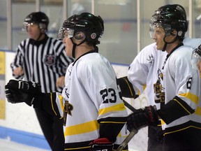 South Division champion Tillsonburg Thunder open the WOAA league championship finals against the North Division champion Mapleton-Minto 81s Saturday at home, starting 7:30 p.m. at the Kinsmen Memorial Arena. (CHRIS ABBOTT/TILLSONBURG NEWS)