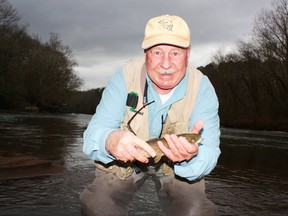 Neil with a "down yonder" rainbow trout from Georgia's Chattahoochee River.